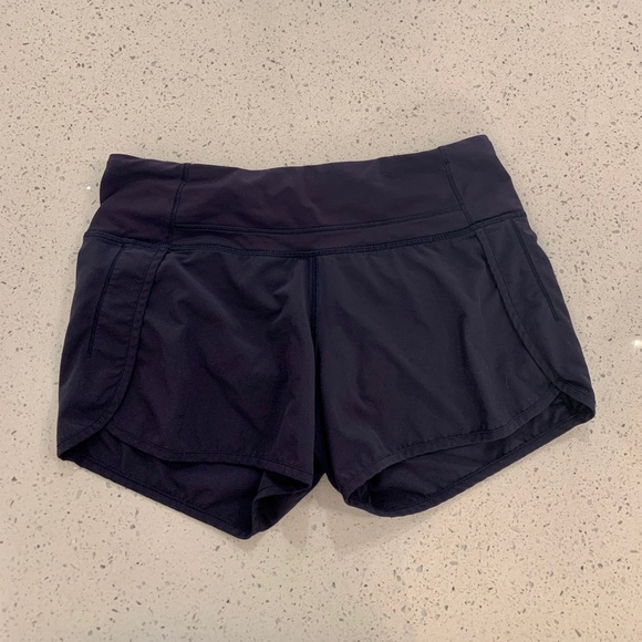Lululemon Navy Speed Up Shorts 4” - Picture 6 of 7